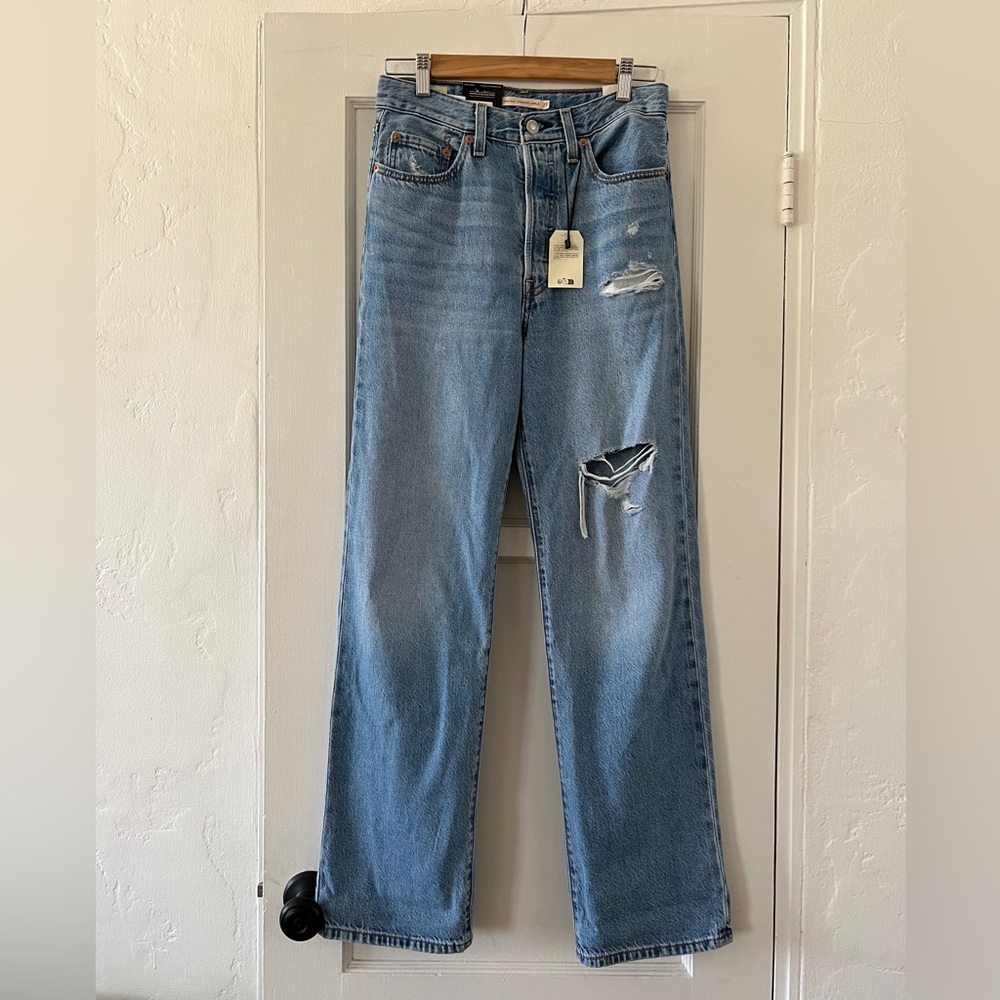 NWT Levi’s Ribcage Straight Ankle denim jeans light wash 27 x 31 vintage style